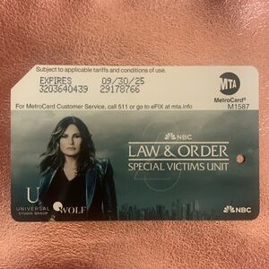 Law & Order Metrocard Card SVU Limited Edition Set 25th Anniversary New York MTA